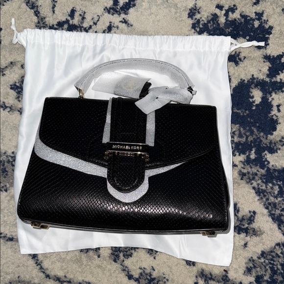 Michael Kors Black and Silver Satchel - Picture 1 of 6